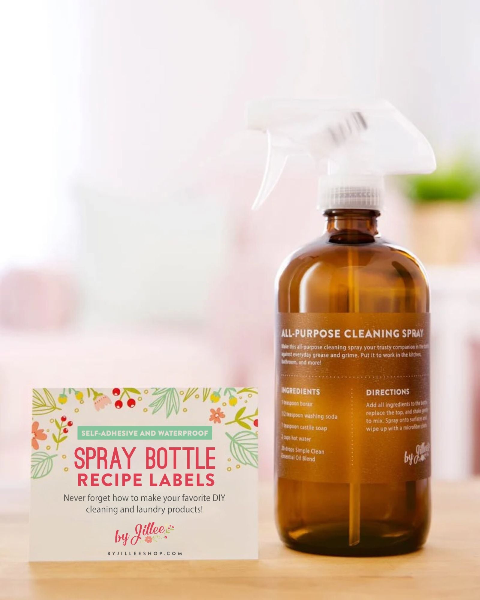 Spray Bottle Recipe Labels - By Jillee Shop